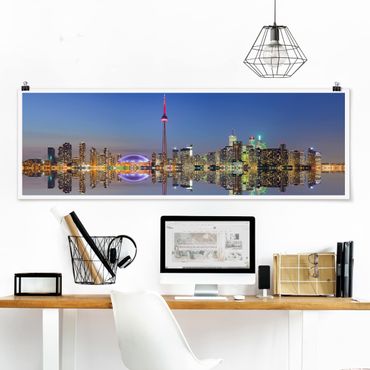 Poster panoramique architecture & skyline - Toronto City Skyline Before Lake Ontario