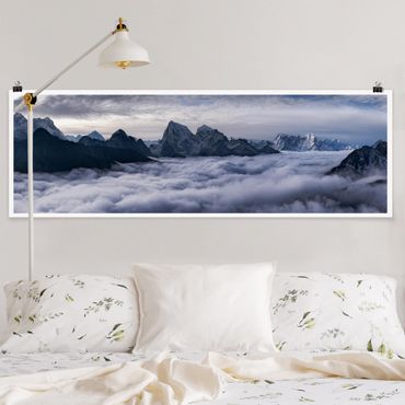 Poster panoramique nature & paysage - Sea Of ​​Clouds In The Himalayas