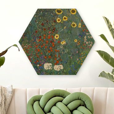 Hexagone en bois - Gustav Klimt - Garden Sunflowers