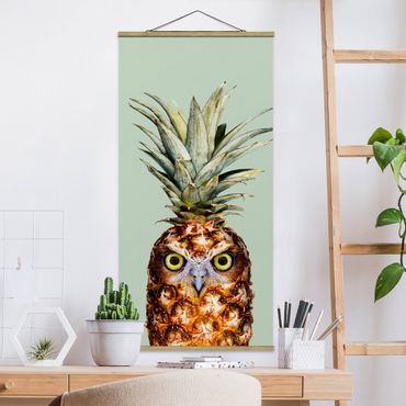 Tableau en tissu avec porte-affiche - Pineapple With Owl