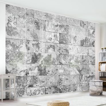 Set de panneaux coulissants - Stone Wall Natural Marble Grey