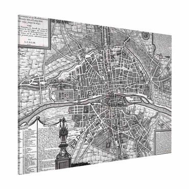 Tableau magnétique - Vintage Map City Of Paris Around 1600