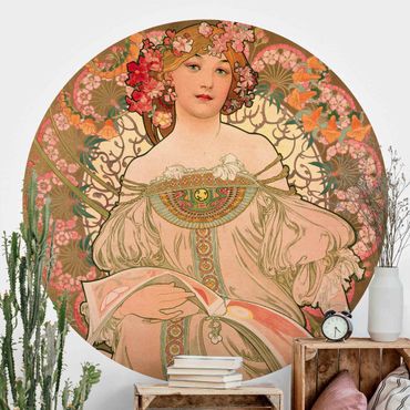 Papier peint rond autocollant - Alfons Mucha - Poster For F. Champenois