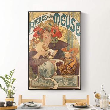 Tableau acoustique interchangeable - Alfons Mucha - Affiche pour La Meuse Bière