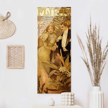 Tableau en verre - Alfons Mucha - Advertising Poster For Flirt Biscuits