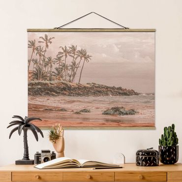 Tableau en tissu avec porte-affiche - Aloha Hawaii Beach - Format paysage 4:3