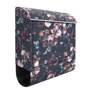 Letterbox - Old Masters Flowers With Tulips And Roses On Dark Gray