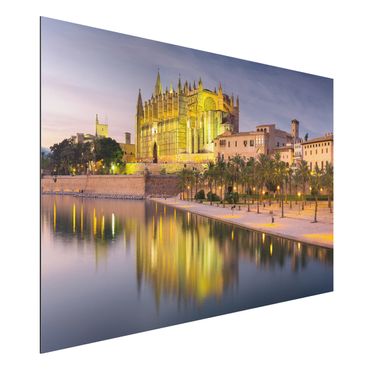 Tableau sur aluminium - Catedral De Mallorca Water Reflection