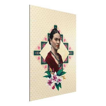 Tableau sur aluminium - Frida Kahlo - Flowers And Geometry