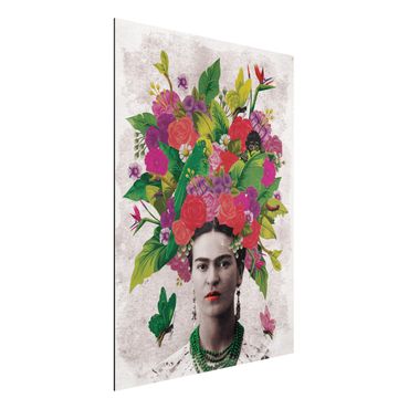 Tableau sur aluminium - Frida Kahlo - Flower Portrait