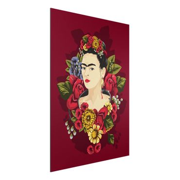 Tableau sur aluminium - Frida Kahlo - Roses