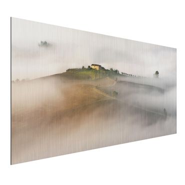 Tableau sur aluminium - Morning Fog In The Tuscany