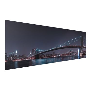 Tableau sur aluminium - Manhattan Skyline and Brooklyn Bridge
