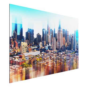 Tableau sur aluminium - Manhattan Skyline Urban Stretch