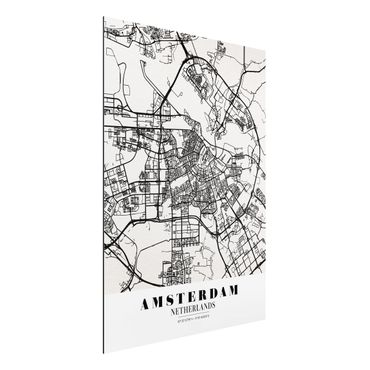 Tableau sur aluminium - Amsterdam City Map - Classic