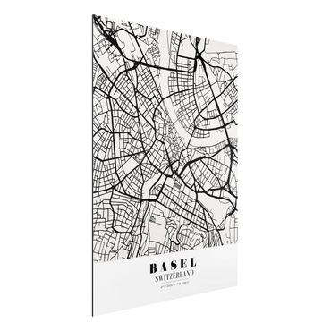 Tableau sur aluminium - Basel City Map - Classic