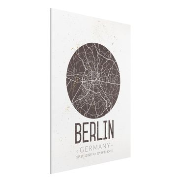Tableau sur aluminium - City Map Berlin - Retro