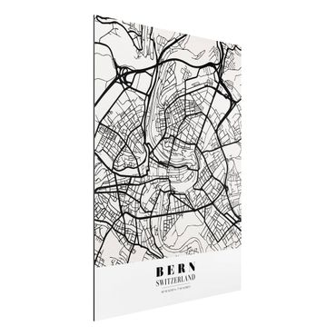 Tableau sur aluminium - Bern City Map - Classical