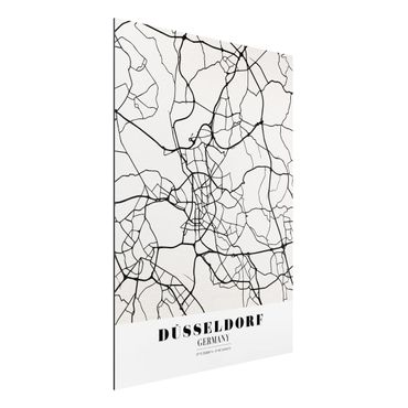 Tableau sur aluminium - Dusseldorf City Map - Classic