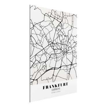 Tableau sur aluminium - Frankfurt City City Map - Classical