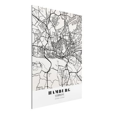 Tableau sur aluminium - Hamburg City Map - Classic