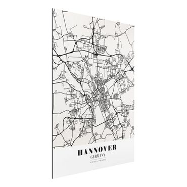 Tableau sur aluminium - Hannover City Map - Classic