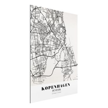 Tableau sur aluminium - Copenhagen City Map - Classic
