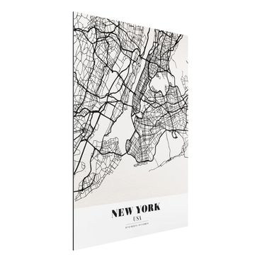 Tableau sur aluminium - New York City Map - Classic