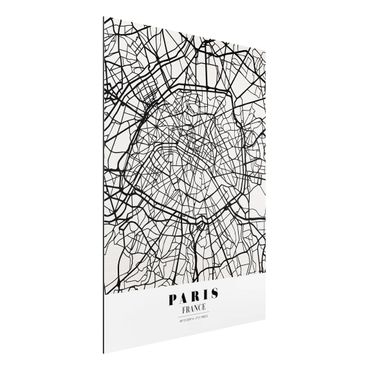 Tableau sur aluminium - Paris City Map - Classic