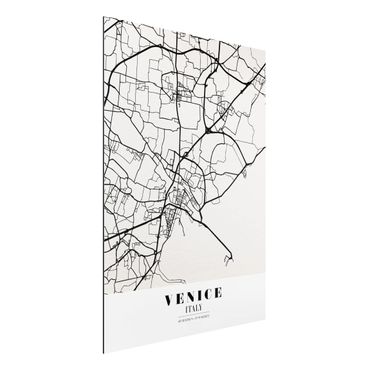 Tableau sur aluminium - Venice City Map - Classic