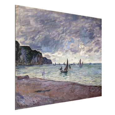 Tableau sur aluminium - Claude Monet - Fishing Boats In Front Of The Beach And Cliffs Of Pourville