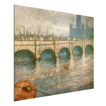 Tableau sur aluminium - Claude Monet - Thames Bridge And Parliament Building In London