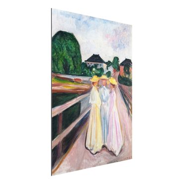 Tableau sur aluminium - Edvard Munch - Three Girls on the Bridge