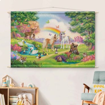 Tenture murale - Animal Club International - Magical Forest With Unicorn