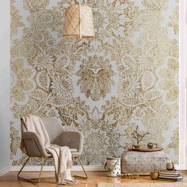 Metallic wallpaper - Antique Baroque Wallpaper In Gold