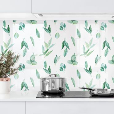 Revêtements muraux pour cuisine - Watercolour Eucalyptus Branches Pattern II