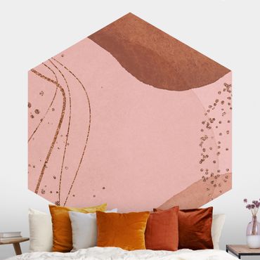 Papier peint hexagonal autocollant avec dessins - Landscape In Watercolour Wind Chime