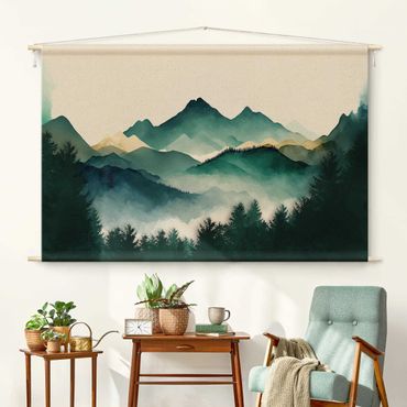 Tenture murale - Mountainous Watercolour Landscape