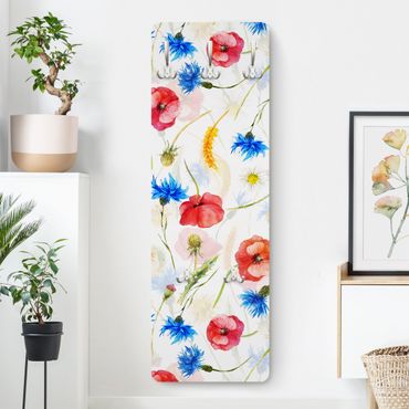 Porte-manteau - Watercolour Wild Flowers With Poppies
