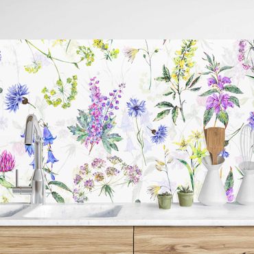 Revêtements muraux pour cuisine - Watercolour Wild Flowers