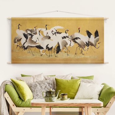 Tenture murale - Asian Crane With Gold Look