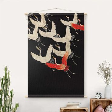 Tenture murale - Asian Crane In Textile Look