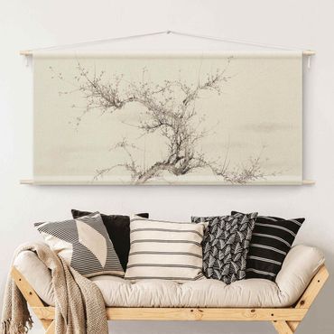 Tenture murale - Asian Drawing - Branch With Blossoms
