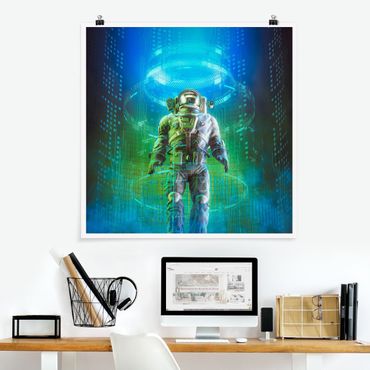 Poster reproduction - Astronaut In A Cone Of Light