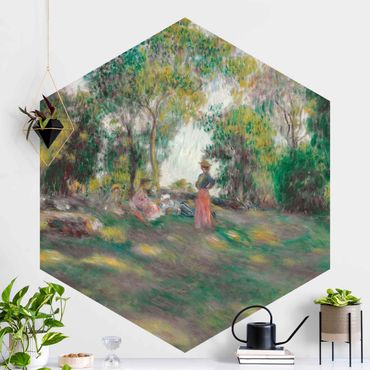 Papier peint hexagonal autocollant avec dessins - Auguste Renoir - Landscape With Figures