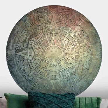 Papier peint rond autocollant - Aztec Ornamentation In A Circle