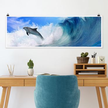 Poster - Playing Dolphins