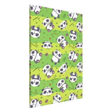 Tableau magnétique - Cute Panda On Green Meadow