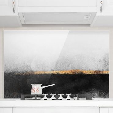 Fond de hotte - Abstract Golden Horizon Black And White