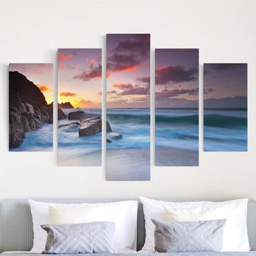 Impression sur toile 5 parties - By The Sea In Cornwall